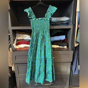 HILL HOUSE Ellie Nap Dress - Emerald Space Floral / XS / SMALL TEAR